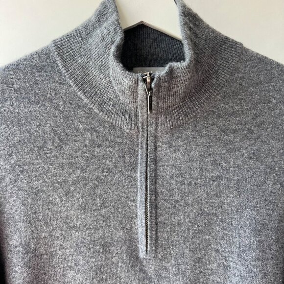 Pure Collection Men’s Cashmere Zip Neck Sweater – Charcoal Grey – Size M P1 - Picture 5 of 9